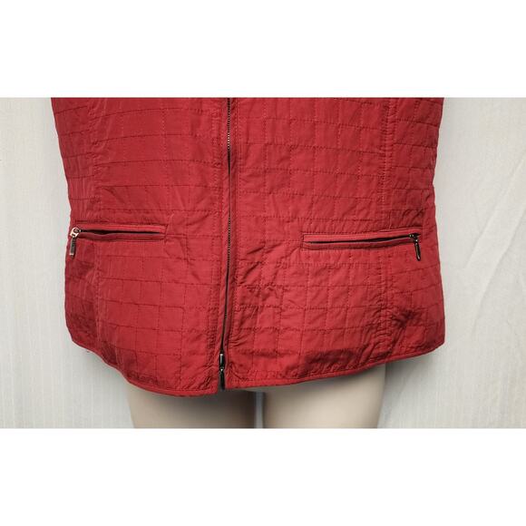 Chico's Women’s Red Sleeveless Vest Front Zipper Pockets Size 0/US 4 Small - Picture 6 of 7